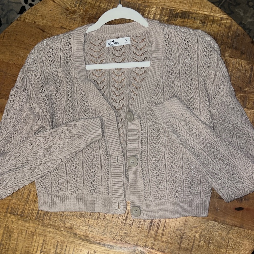 Hollister knit taupe cardigan